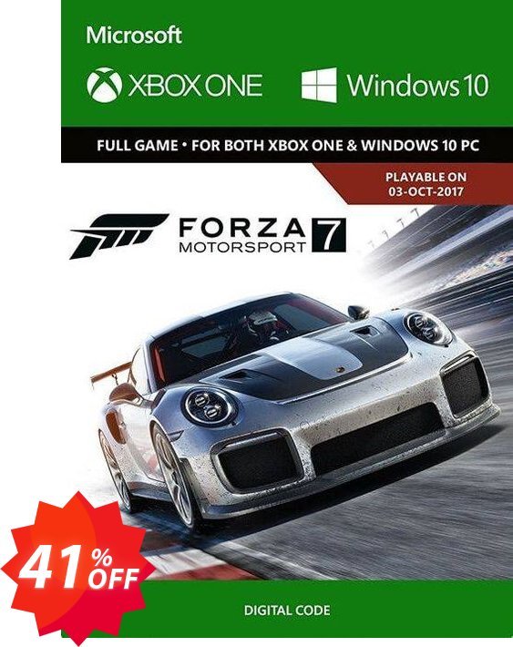 Forza Motorsport 7 Standard Edition Xbox One/PC, UK  Coupon code 41% discount 