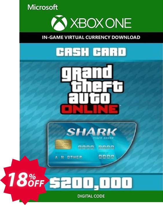 Grand Theft Auto V 5 - Tiger Shark Cash Card Xbox One Coupon code 18% discount 