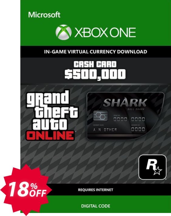 GTA Online Bull Shark Cash Card - $500,000 Xbox One Coupon code 18% discount 