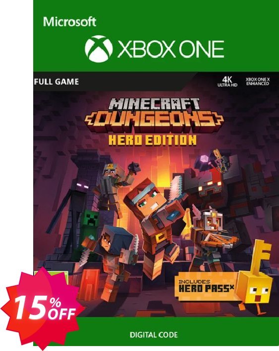 Minecraft Dungeons Hero Edition Xbox One Coupon code 15% discount 