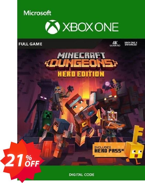 Minecraft Dungeons Hero Edition Xbox One, UK  Coupon code 21% discount 