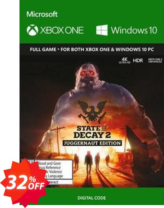 State of Decay 2: Juggernaut Edition Xbox One, UK  Coupon code 32% discount 