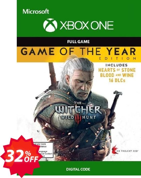 The Witcher 3: Wild Hunt – Game of the Year Edition Xbox One, WW  Coupon code 32% discount 