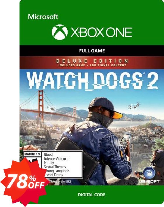 Watch Dogs 2 - Deluxe Edition Xbox One Coupon code 78% discount 