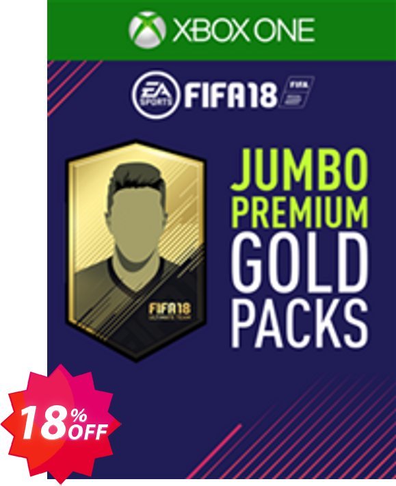 FIFA 18, Xbox One - 5 Jumbo Premium Gold Packs DLC Coupon code 18% discount 