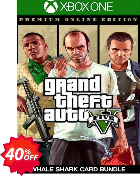 Grand Theft Auto V 5 Premium Online Edition & Megalodon Shark Card Bundle Xbox One, EU  Coupon code 40% discount 