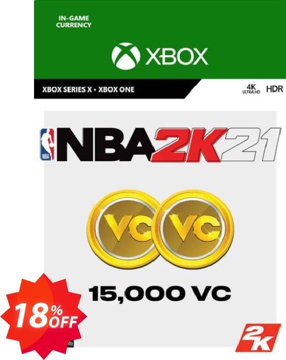 NBA 2K21: 15,000 VC Xbox One Coupon code 18% discount 