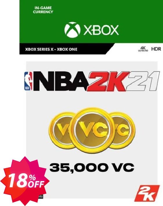 NBA 2K21: 35,000 VC Xbox One Coupon code 18% discount 