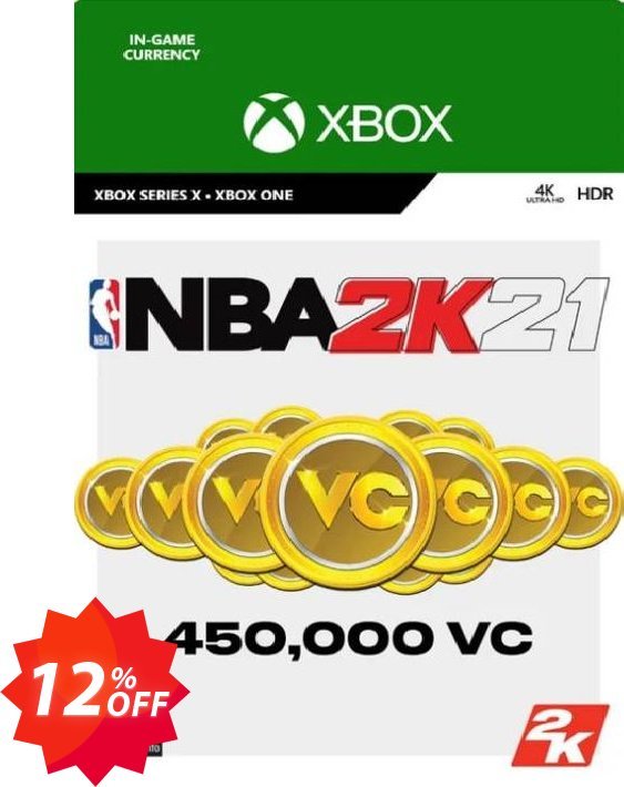 NBA 2K21: 450,000 VC XBOX ONE Coupon code 12% discount 