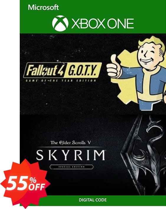 Skyrim Special Edition and Fallout G.O.T.Y Bundle Xbox One, UK  Coupon code 55% discount 