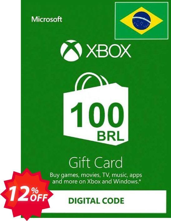 Xbox Live Gift Card - 100 BRL Coupon code 12% discount 