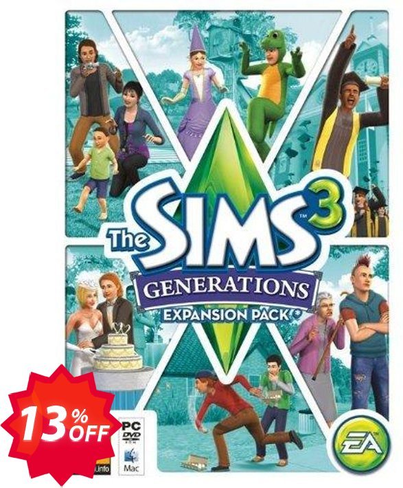 The Sims 3 - Generations Expansion Pack, PC/MAC  Coupon code 13% discount 