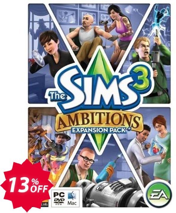The Sims 3: Ambitions, PC/MAC  Coupon code 13% discount 