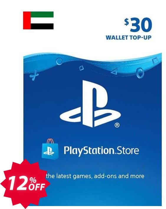 PS Network, PSN Card - 30 USD, UAE  Coupon code 12% discount 