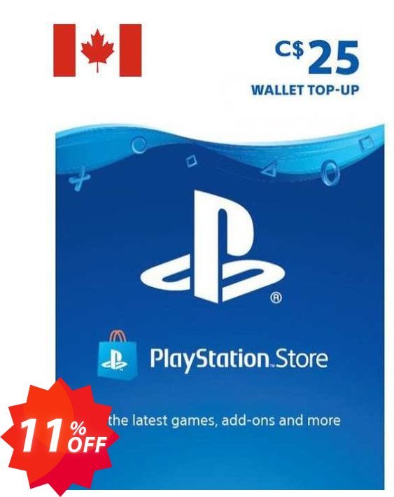 PS Network, PSN Card - 25 CAD, CANADA  Coupon code 11% discount 
