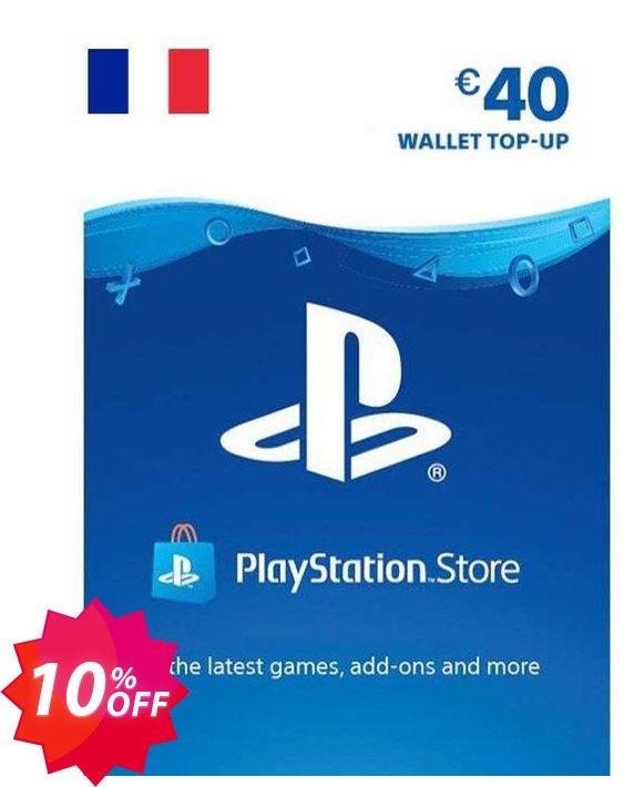 PS Network, PSN Card - 40 EUR, FRANCE  Coupon code 10% discount 