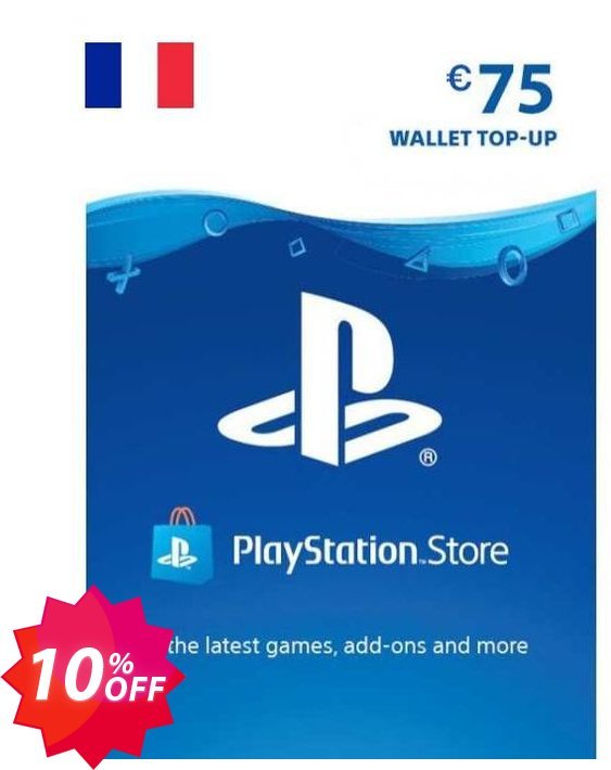 PS Network, PSN Card - 75 EUR, FRANCE  Coupon code 10% discount 