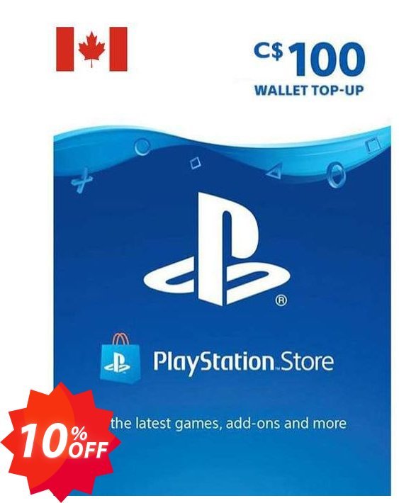 PS Network, PSN Card - 100 CAD, CANADA  Coupon code 10% discount 