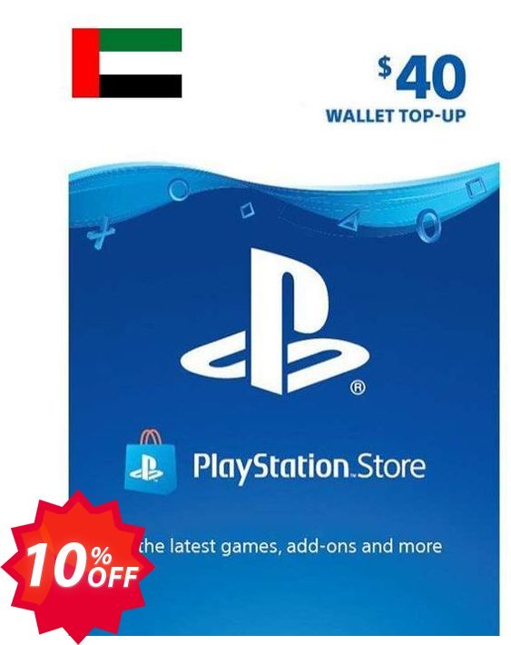 PS Network, PSN Card - 40 USD, UAE  Coupon code 10% discount 