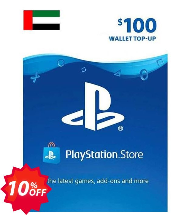 PS Network, PSN Card - 100 USD, UAE  Coupon code 10% discount 