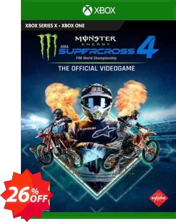 Monster Energy Supercross 4 Xbox One, UK  Coupon code 26% discount 