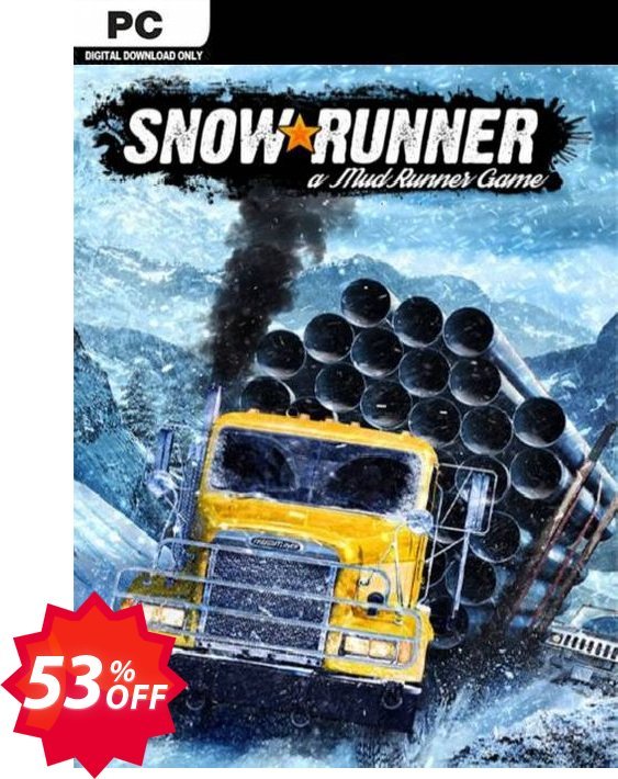 SnowRunner PC, Steam  Coupon code 53% discount 