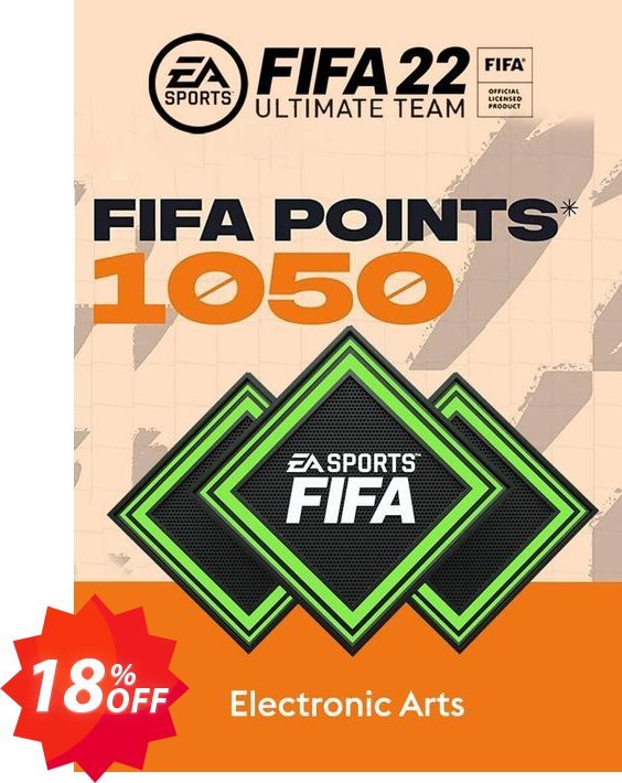 FIFA 22 Ultimate Team 1050 Points Pack PC Coupon code 18% discount 