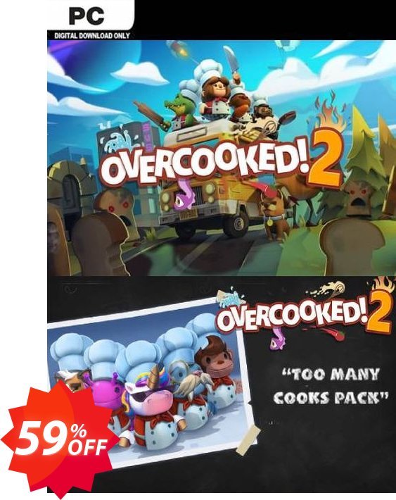 Overcooked! 2 + Too Many Cooks Pack PC Coupon code 59% discount 