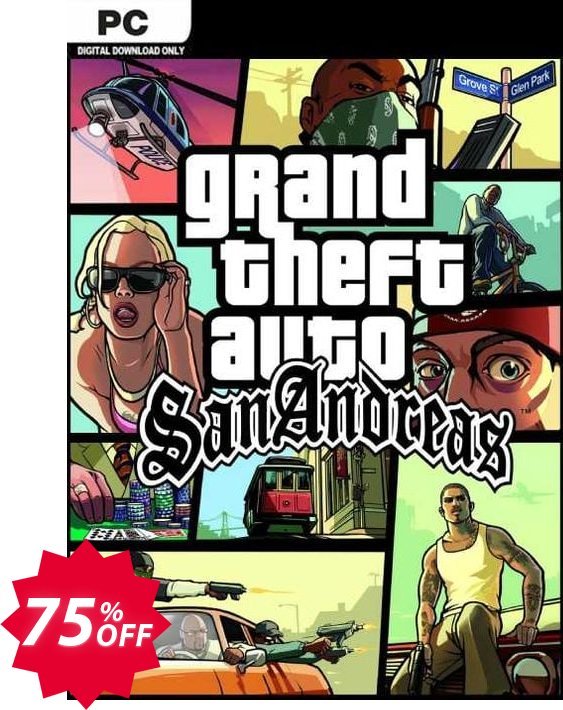 Grand Theft Auto - San Andreas PC Coupon code 75% discount 