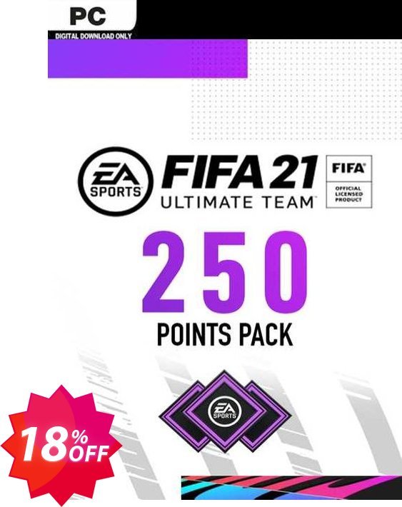 FIFA 21 Ultimate Team 250 Points Pack PC Coupon code 18% discount 