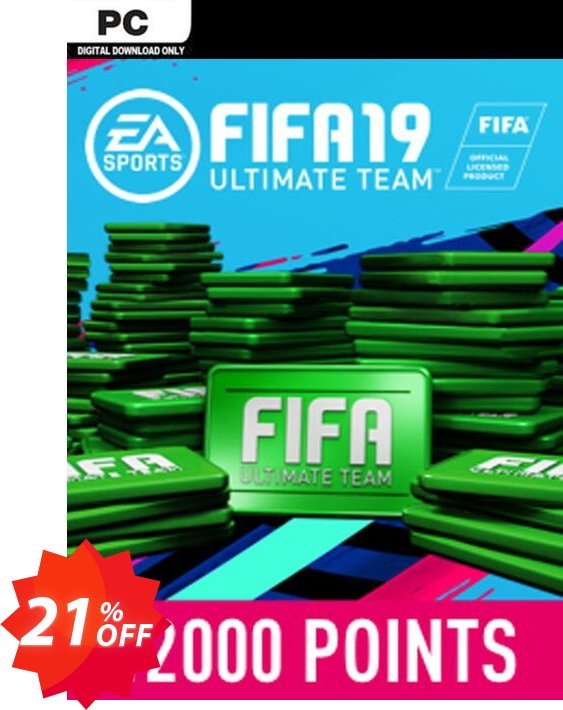 FIFA 19 - 12000 FUT Points PC Coupon code 21% discount 