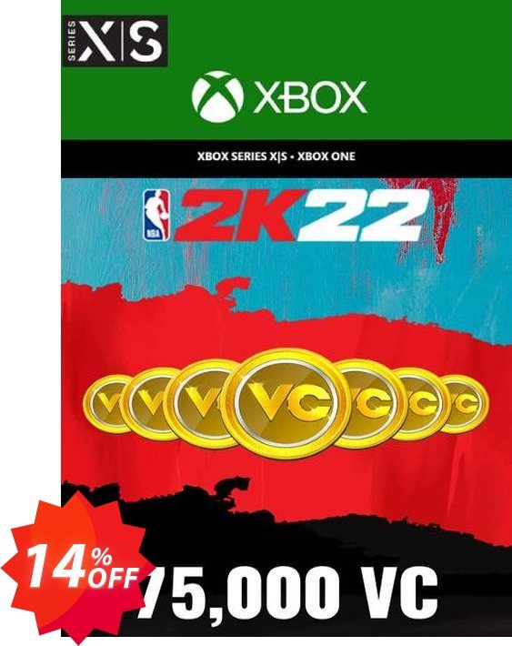 NBA 2K22 75,000 VC Xbox One/ Xbox Series X|S Coupon code 14% discount 