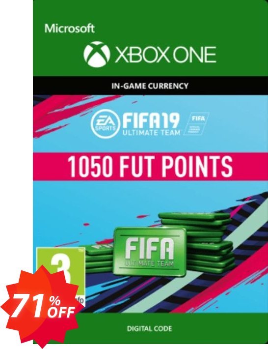 Fifa 19 - 1050 FUT Points, Xbox One  Coupon code 71% discount 