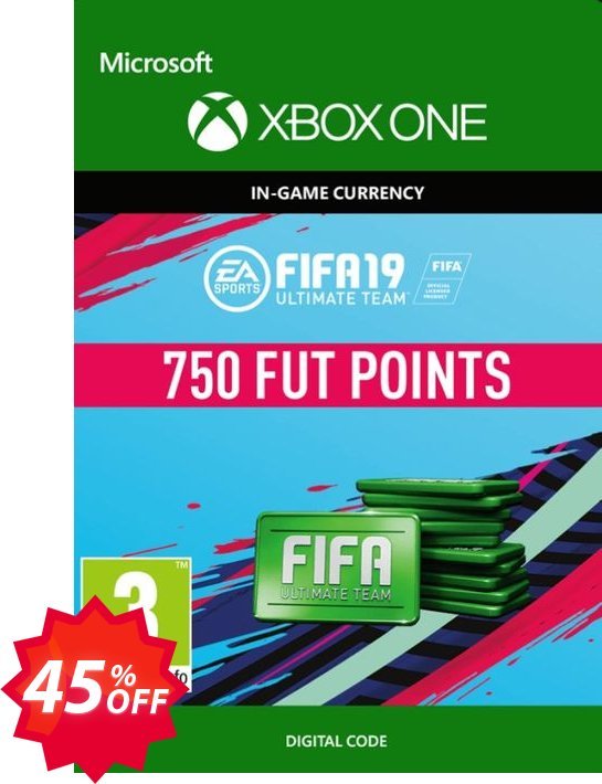 Fifa 19 - 750 FUT Points, Xbox One  Coupon code 45% discount 