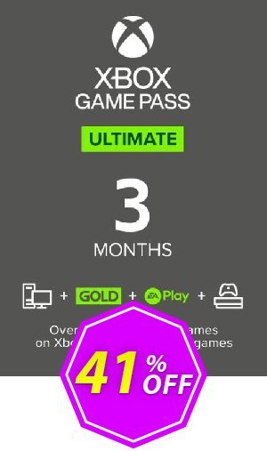 3 Month Xbox Game Pass Ultimate Xbox One / PC Coupon code 41% discount 