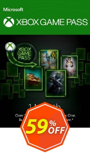 Monthly Xbox Game Pass Xbox One Coupon code 59% discount 