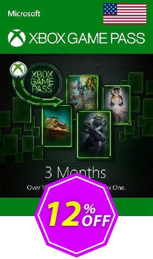 3 Month Xbox Game Pass Xbox One, USA  Coupon code 12% discount 