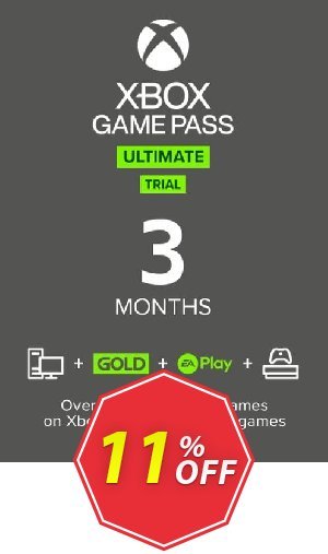 3 Month Xbox Game Pass Ultimate Trial Xbox One / PC Coupon code 11% discount 