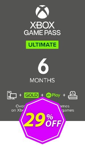 6 Month Xbox Game Pass Ultimate Xbox One / PC, WW  Coupon code 29% discount 