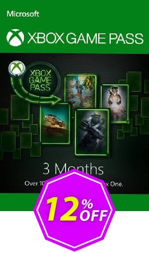 3 Month Xbox Game Pass Xbox One Coupon code 12% discount 