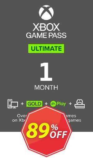 Monthly Xbox Game Pass Ultimate Xbox One / PC, US , Non - Stackable  Coupon code 89% discount 