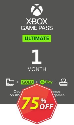 Monthly Xbox Game Pass Ultimate Xbox One / PC, Non-Stackable  Coupon code 75% discount 