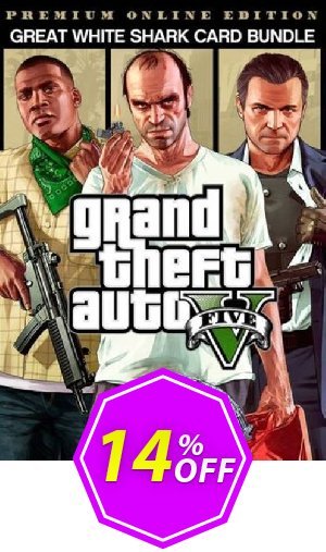 Grand Theft Auto V: Premium Online Edition & Great White Shark Card Bundle PC Coupon code 14% discount 