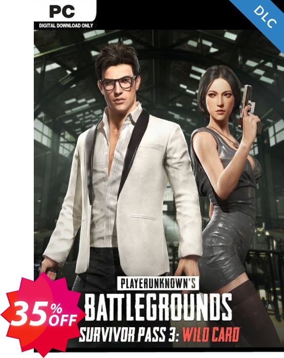 PlayerUnknowns Battlegrounds, PUBG PC Survivor Pass 3: Wild Card DLC Coupon code 35% discount 