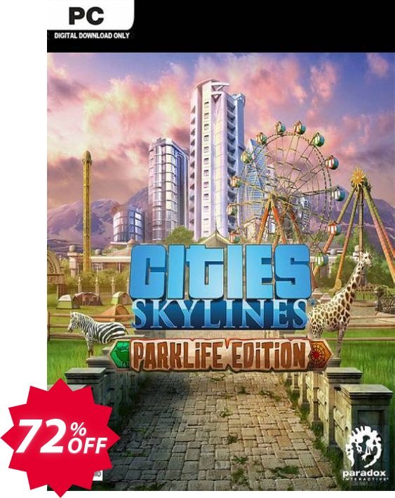 Cities: Skylines - Parklife Edition PC Coupon code 72% discount 