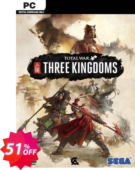 Total War: Three Kingdoms PC, US  Coupon code 51% discount 