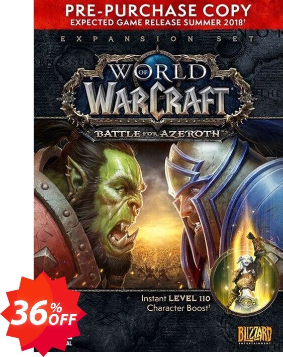 World of Warcraft, WoW Battle for Azeroth - PC, EU  Coupon code 36% discount 