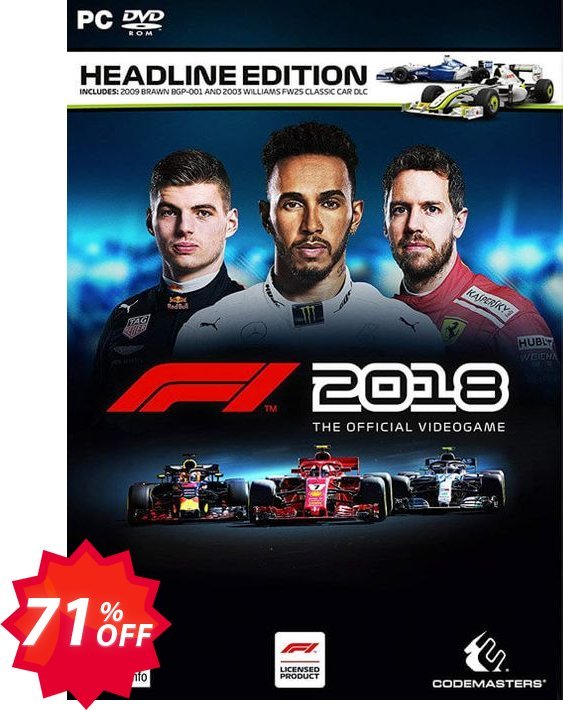 F1 2018 Headline Edition PC Coupon code 71% discount 