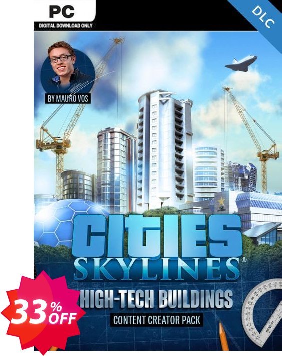 Cities Skylines - Content Creator Pack High-Tech Buildings DLC Coupon code 33% discount 