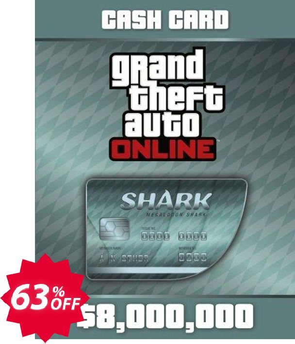 Grand Theft Auto Online, GTA V 5 : Megalodon Shark Cash Card PC Coupon code 63% discount 